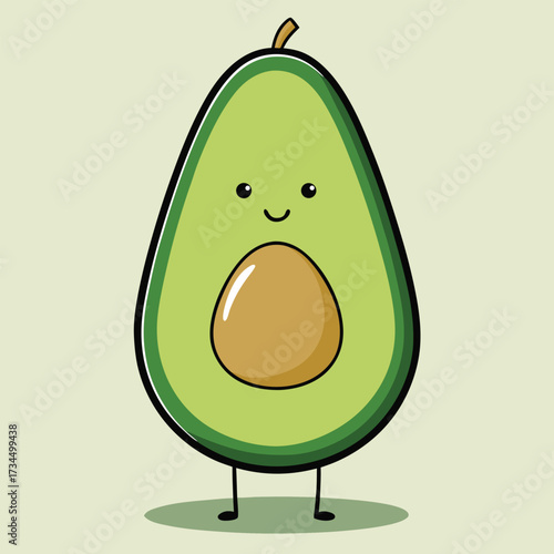 cut avocado on a white background stock illustration