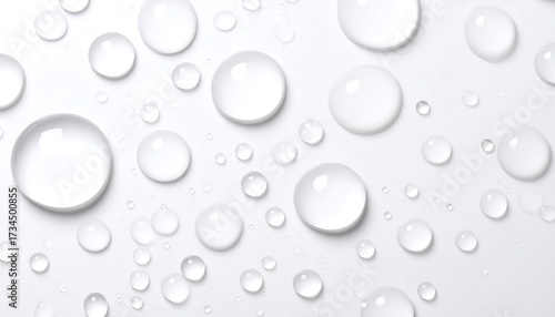 Wallpaper Mural Water droplets on a white surface Torontodigital.ca