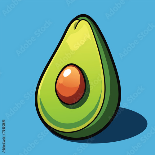 vector illustration of an avocado