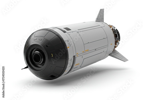 Wallpaper Mural A sleek space capsule model futuristic and clean isolated on a white background  Torontodigital.ca