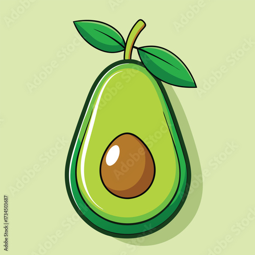 Avocado isolated on white stock Vector illustration