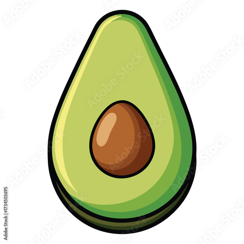 Avocado isolated on white stock Vector illustration