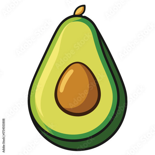 Avocado isolated on white stock Vector illustration