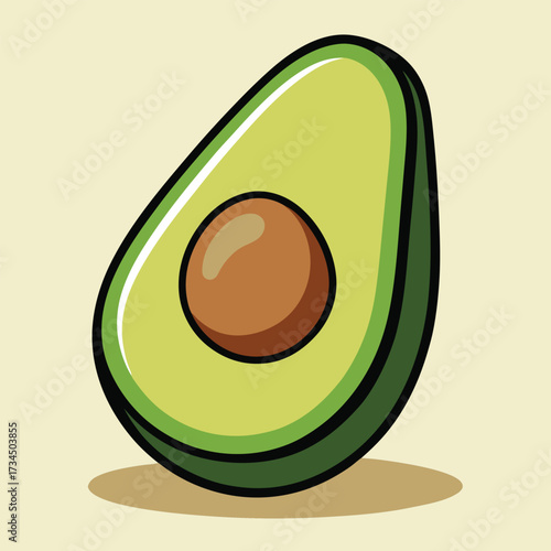 Avocado isolated on white stock Vector illustration