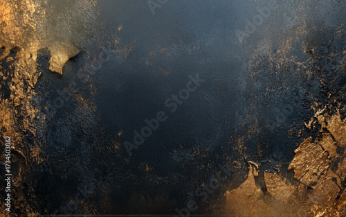 Dark and golden textured concrete wall background