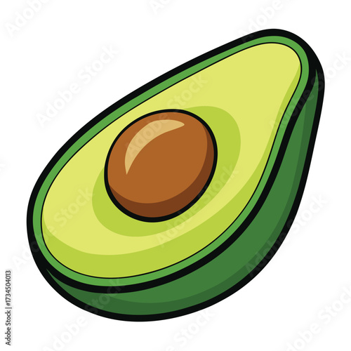 Avocado isolated on white stock Vector illustration