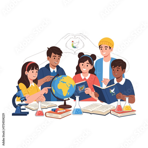 Collaborative learning and joyful play teachers guide diverse young children through engaging educational activities in a vibrant preschool environment