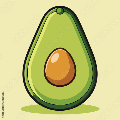 Avocado isolated on white stock Vector illustration