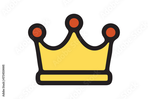 Creative colorful crown vector icon on white background.