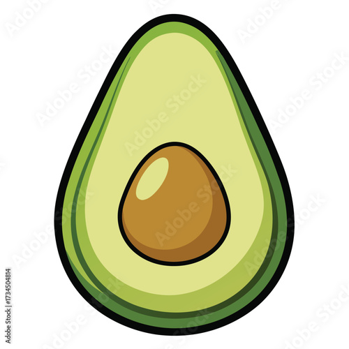 Avocado isolated on white stock Vector illustration