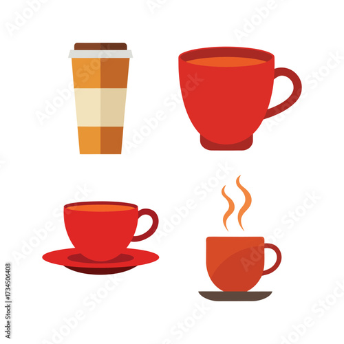 Coffee and Tea Cup Vector Set