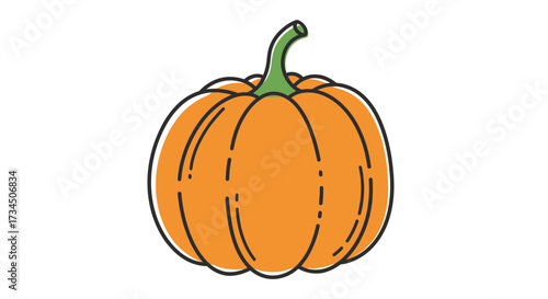 Delightful pumpkin with charming outline ready for autumn celebrations, harvest festivals, and playful seasonal designs and creative projects