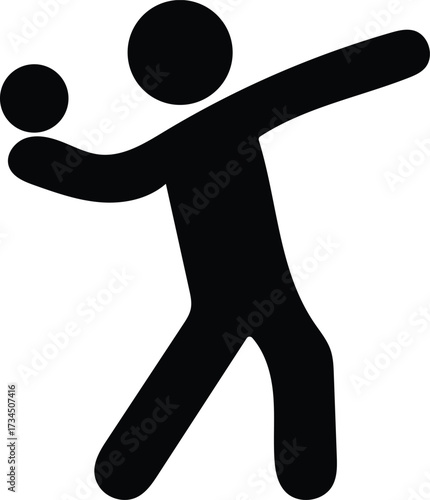 playing baseball silhouette vector icon