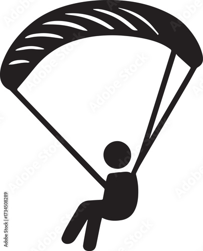 kitesurfing icon silhouette vector