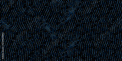 abstract dark blue dotted wave pattern background