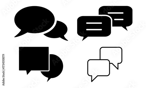 Diverse Communication Icons Set for Dialogue, Discussion, and Social Interaction Design