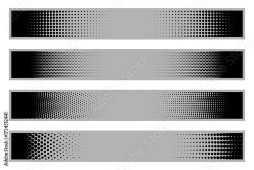 Wallpaper Mural vector horizontal halftone banner templates Torontodigital.ca