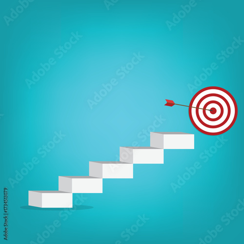 Business challenge failure and success concept. Red arrow hits the center.	