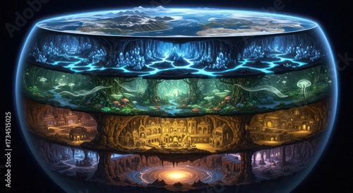 Earths Layers - A Cross-Sectional View of the Planets Interior.
