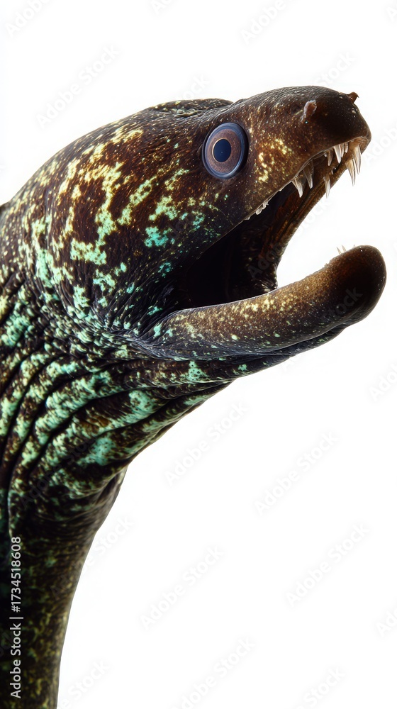 Obraz premium striking moray eel with green brown motif