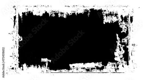 grunge rectangle template backgrounds. Vector black painted squares or rectangular shapes. Hand drawn brush strokes isolated on white