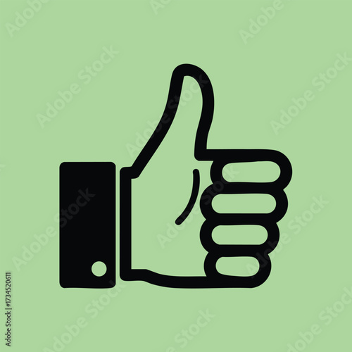 Close-up of a hand giving a thumbs-up gesture with a green symbolizing approval and positivity