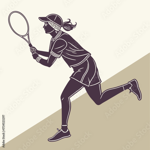 High-quality badminton player vector silhouette design showing dynamic sports action with racket and shuttlecock. Perfect for sports illustrations, athlete posters, fitness graphics, competition banne