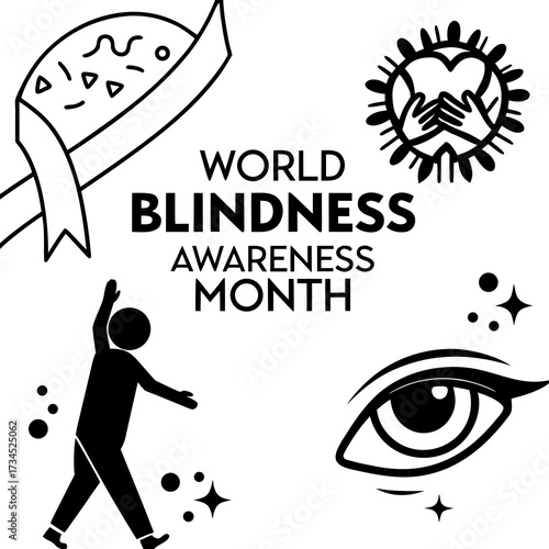 WORLD BLINDNESS AWARENESS MONTH vector illustration
