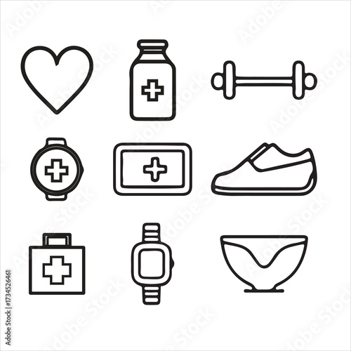 health care and medical  icons set. 