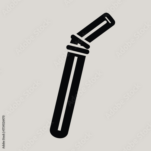 Simple black and white stylized of a traditional straight razor with a closed blade and handle design