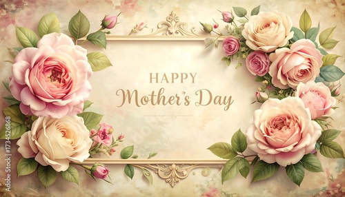 Vintage floral Mother's Day greeting card