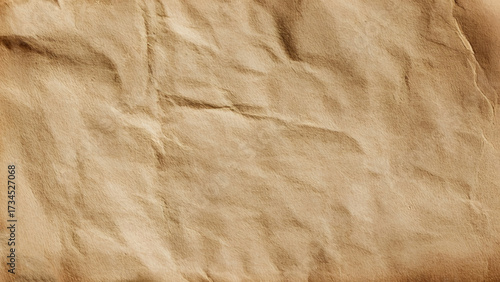 Crumpled pack paper sheet texture. Wrapping background. 