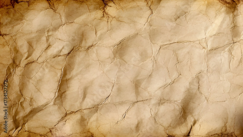 Old paper vintage texture surface for background. Recycle pale brown paper crumpled texture, Cream color recycled kraft paper texture blank with copy space for text.