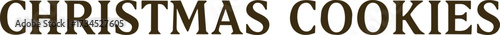 Bold vintage-style text displaying the phrase "Christmas Cookies," ideal for festive packaging, bakery branding, or seasonal holiday decorations