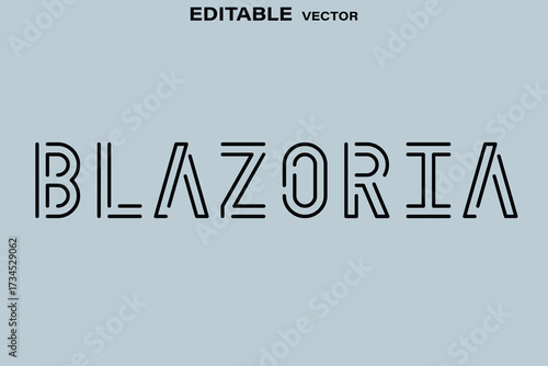 Modern and stylish text effect for the word blazoria