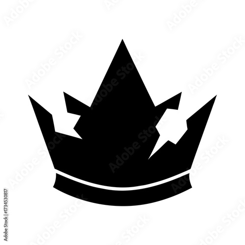 Silhouette broken crown minimal royal loss concept vector clean design illustration with white background