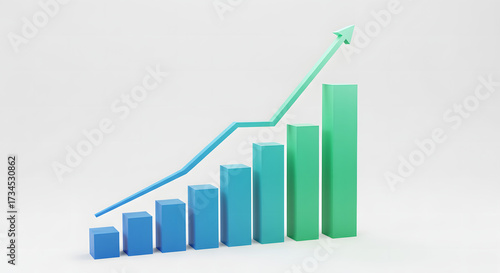 business graph on white background