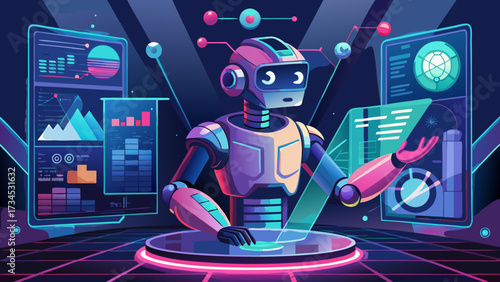 ai-robot-hologram-projecting-data-