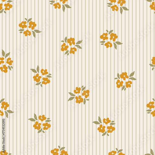 Seamless stripes pattern print, autumn cozy rustic digital paper, fabric print, vector background.