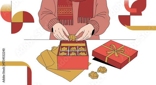 The warmth of holiday baking preparing cookies with love and careful arrangement