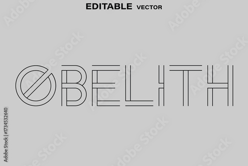 Abstract geometric obelisk symbol with clean lines and editable text