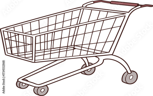 shopping cart isolated on white