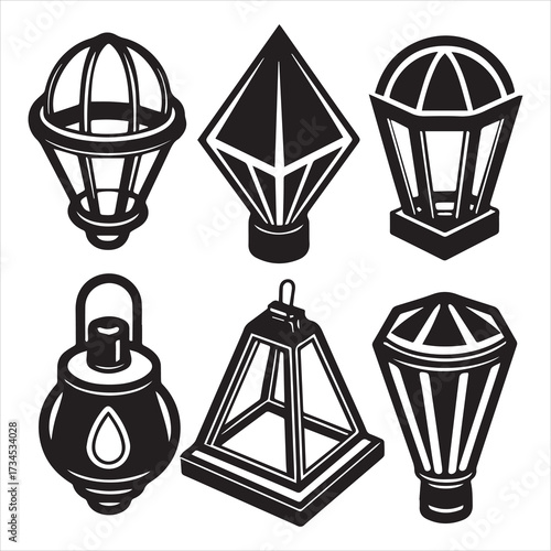 printer machine icon set vector