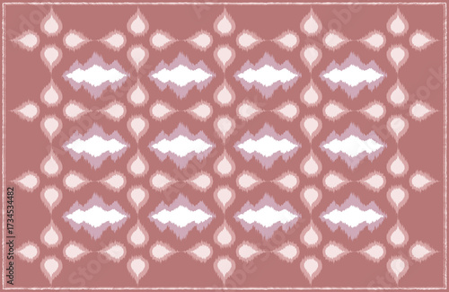 Ikat handwoven blurred zigzag dusty rose harmony poster art