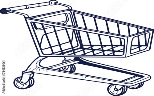 shopping cart isolated on white