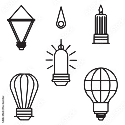 printer machine icon set vector