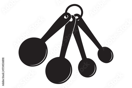  
Measuring Spoons Baking Cooking Rubber Stamp for Stamping Crafting Planners  on white background    