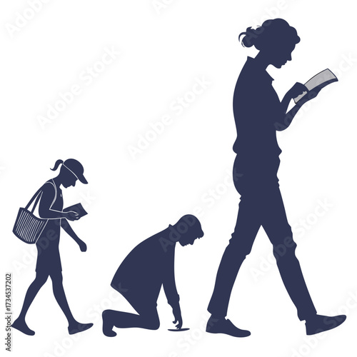 Evolution of reading from childhood to adulthood