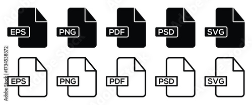 File Format Icons Pack – PNG, SVG, PDF, AI, EPS, Upload and Transfer.