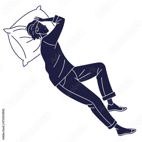 Person in pajamas sleeping peacefully on a pillow